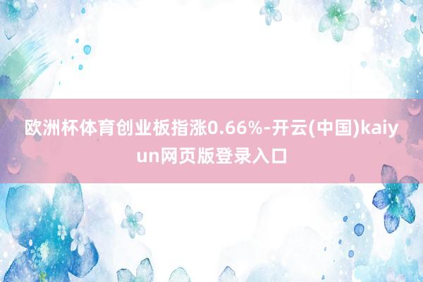 欧洲杯体育创业板指涨0.66%-开云(中国)kaiyun网页版登录入口