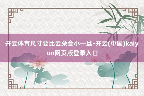 开云体育尺寸要比云朵会小一丝-开云(中国)kaiyun网页版登录入口